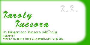 karoly kucsora business card